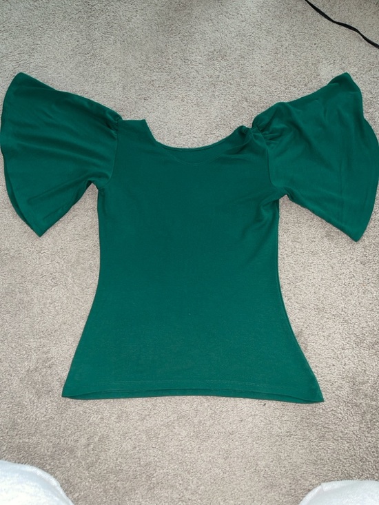 Vixen by Micheline Pitt Deadly Kiss top Forest Green - Picture 8 of 9